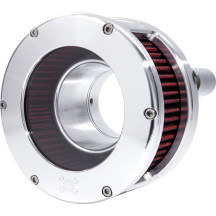 BA Series Air Cleaner Kit — Round, Red, Silver, Raw finish