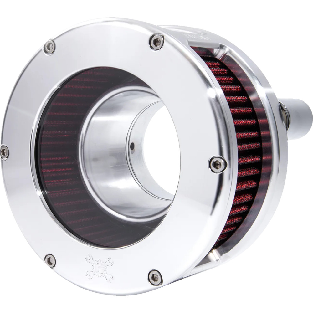 BA Series Air Cleaner Kit — Round, Red, Silver, Raw finish