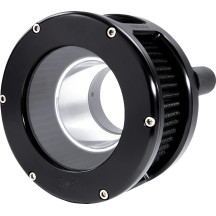BA Series Air Cleaner Kit — Round, black anodized, billet aluminum