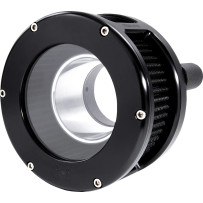 BA Series Air Cleaner Kit — Round, black anodized, billet aluminum