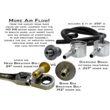 Boom Box Air Cleaner Kit — 1.8" height, silver