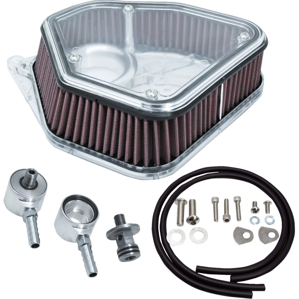 Boom Box Air Cleaner Kit — 2.8" height, Silver