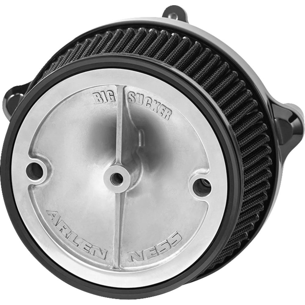 Big Sucker™ Stage 1 Kit de filtro de aire con cubierta — Negro, Plateado, acabado arrugado