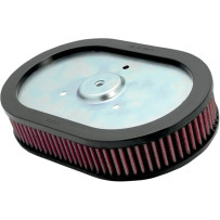 Replacement High-Flow Air Filter — Oval, 52.0 mm (2.05"), Black