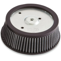 Replacement Air Filter for V02 Intakes — round, tapered, black/silver/gray