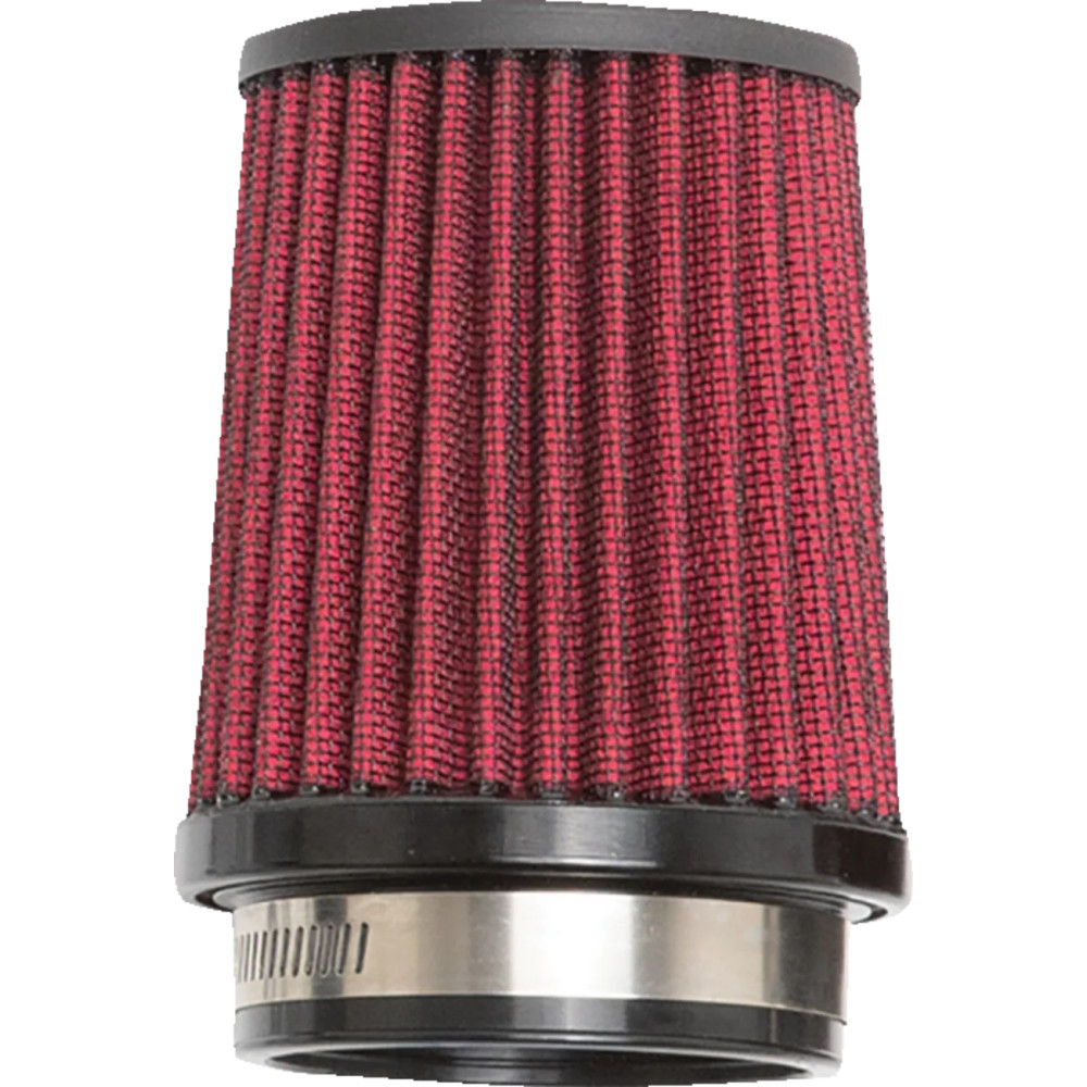 Replacement Air Filter for Tuned Induction Air Cleaners — Clamp-on, round tapered, Black, Red, Silver