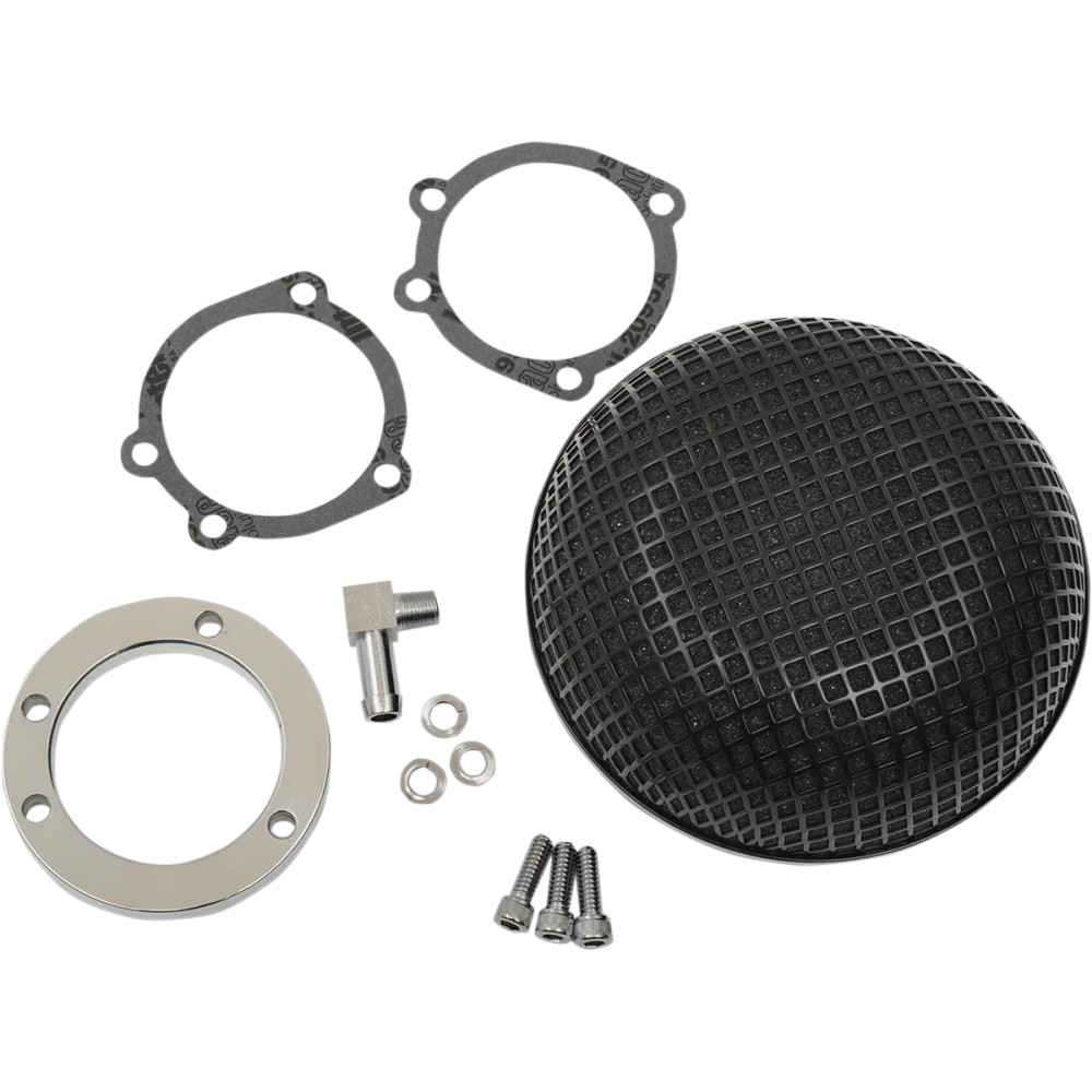 "Bob" Retro-Style Air Cleaner Kit — 5.50" diameter, for CV carburetors, black