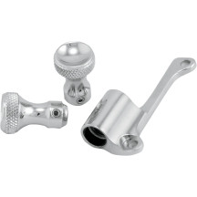 Mikuni Enrichener Cable Relocation Bracket Kit with Knobs — Chrome