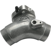 Flange Mount Intake Manifold — For Super E Carbs, Silver