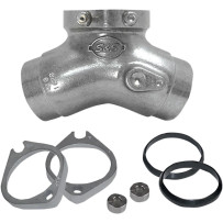Manifold Conversion Kit for 80" Evolution Big Twin — Intake manifold, Silver