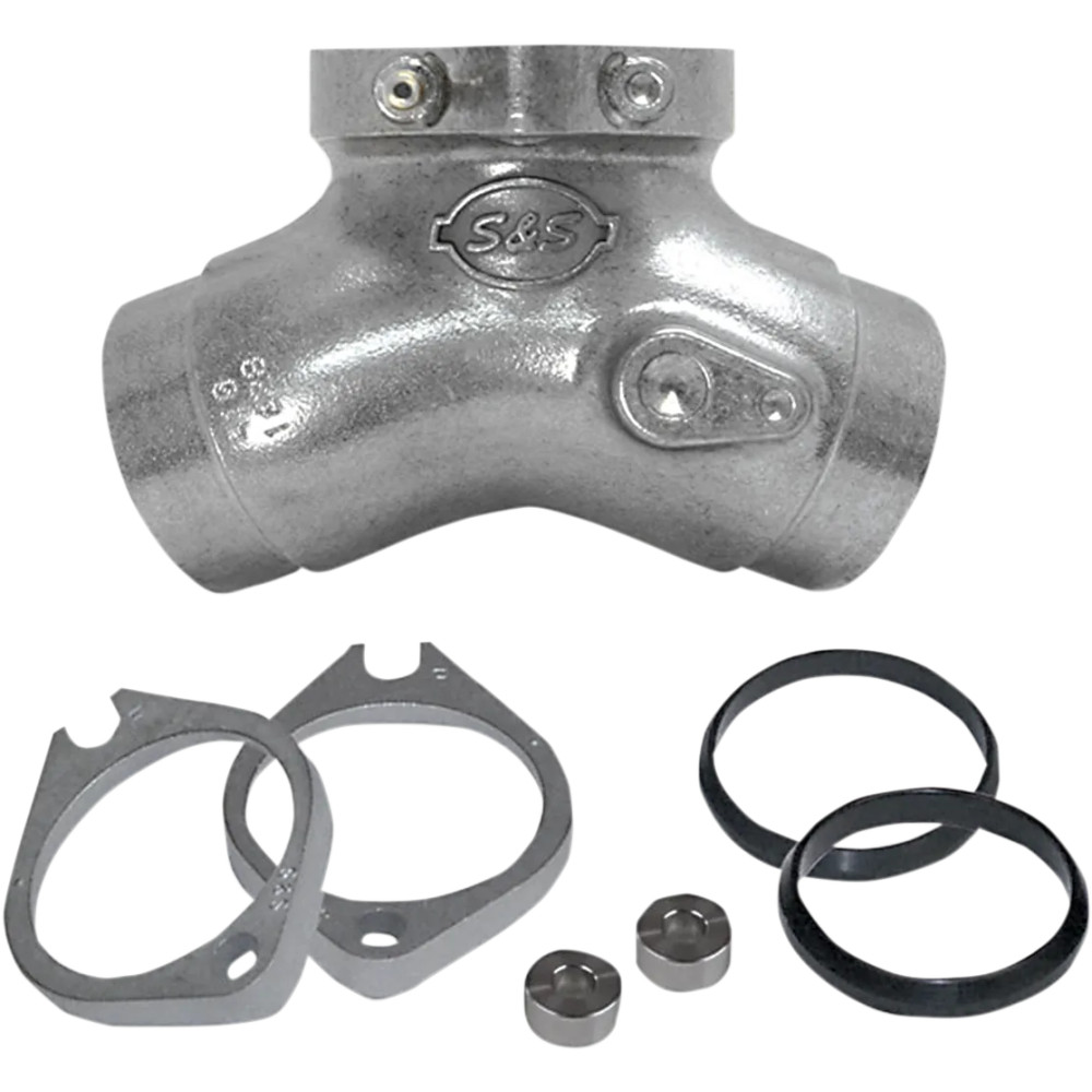 Manifold Conversion Kit for 80" Evolution Big Twin — Intake manifold, Silver