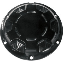 Billet Derby Cover — Black anodized, Aluminum