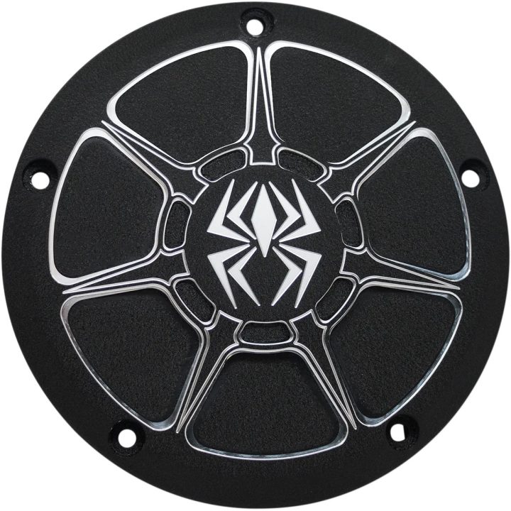 Tapa Derby — Negro acabado wrinkle, aluminio billet