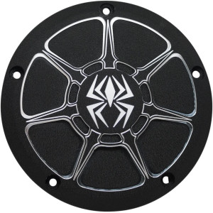 Tapa Derby — Negro acabado wrinkle, aluminio billet