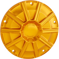 10-Gauge Derby Cover — 5-hole mount, dorado anodizado