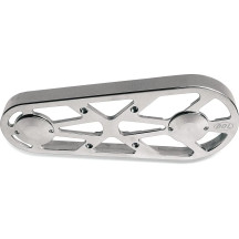 Cubierta primaria de correa — Cromado, encaja en BDL de correa abierta de 3", placa de motor 3-1/2" x 4"