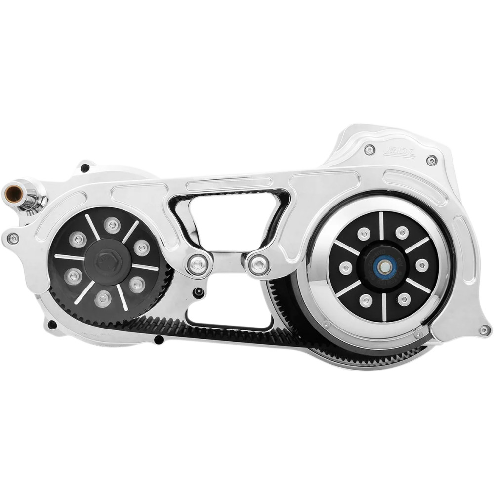 2" Open Belt Drive Kits w/1-Piece Motor Plate — 2", 52/69 pulleys, Chrome