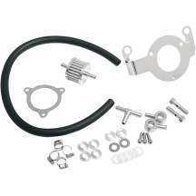 Crankcase Breather with Support Bracket Kit — Black, Chrome