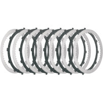 Big Twin Clutch Plate Kit — Set of 7, Steel drive plates, Kevlar friction