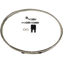 BYO® Build-Your-Own Hydraulic Clutch Line Kit — 213.5 cm (84"), 10 mm 35° banjo fitting, Chrome