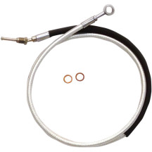 Alternate Length Hydraulic Clutch Line — 82" (208.5 cm), 10 mm straight banjo fitting, chrome