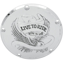 Live To Ride Derby Cover — Silver, 5-hole