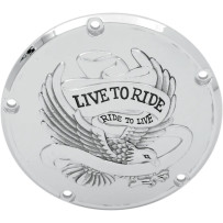 Live To Ride Derby Cover — Silver, 5-hole