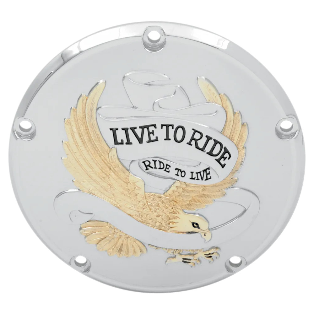 Live To Ride Derby Cover — Gold, 5 Hole