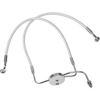Designer Series Front Lower Brake Line Kit — Dual-disc, without ABS, Chrome