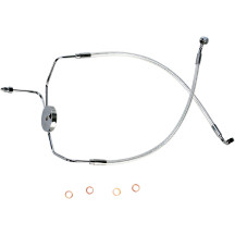 Designer Series Front Lower Brake Line Kit — Dual disc, non-ABS, Front lower, Chrome