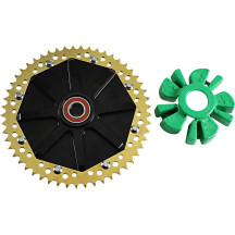 Cush Drive Chain Sprocket — 530, 53T, Gold, Black anodized