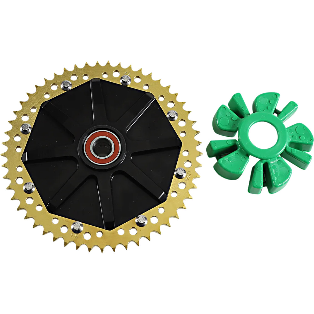 Cush Drive Chain Sprocket — 530, 53T, Gold, Black anodized