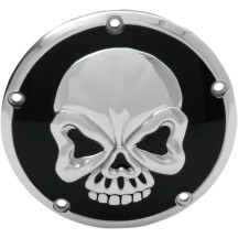 Skull Derby Cover — 5-hole, black, chrome, gloss
