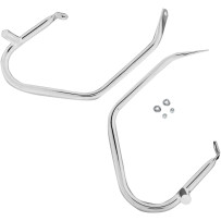Low-Profile Saddlebag Guards — 7/8" tubing, left/right mount, Chrome