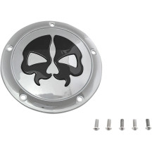 Split Skull Derby Cover — Chrome, 5-hole mounting