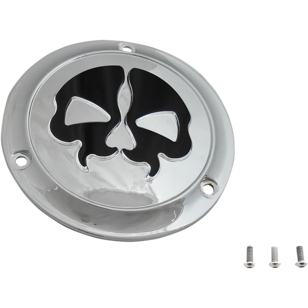 Split Skull Derby Cover — Chrome, 3-hole