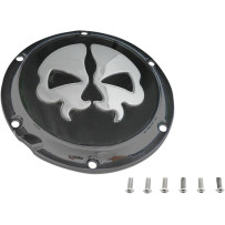 Tapa Derby Split Skull — Negro, montaje de 5 orificios