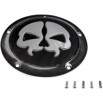 Tapa de derby Split Skull — 5 orificios, Negro