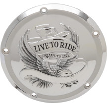 Live To Ride Derby Cover — 5-hole, Chrome