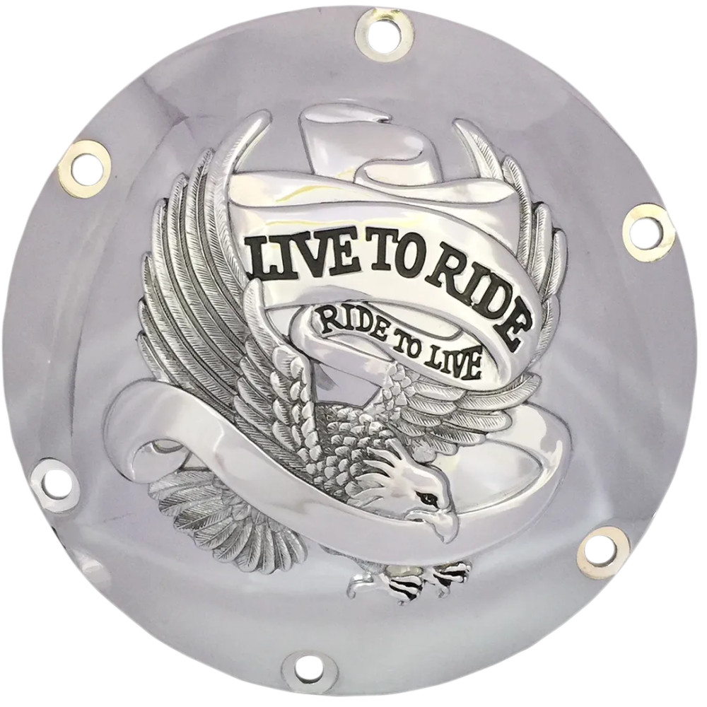 Live To Ride Tapa de Derby — cromado, montaje de 6 orificios