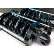 REVO-A Ajustable Softail Coil Suspension — 311.15 mm, negro anodizado