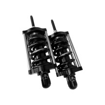 REVO-A Ajustable Softail Coil Suspension — 311.15 mm, negro anodizado