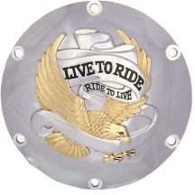 Tapa de Derby Live To Ride — compatible con '06 Dyna Glide y '07-'18 Big Twin (ex '16-'18 Dressers, '15 FLHTCUL/FLHTKL, '18 FLSB