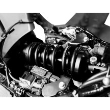 REVO-A suspensión de muelle ajustable para M-Eight Softail — 13 in (330.2 mm), de servicio pesado, negro anodizado