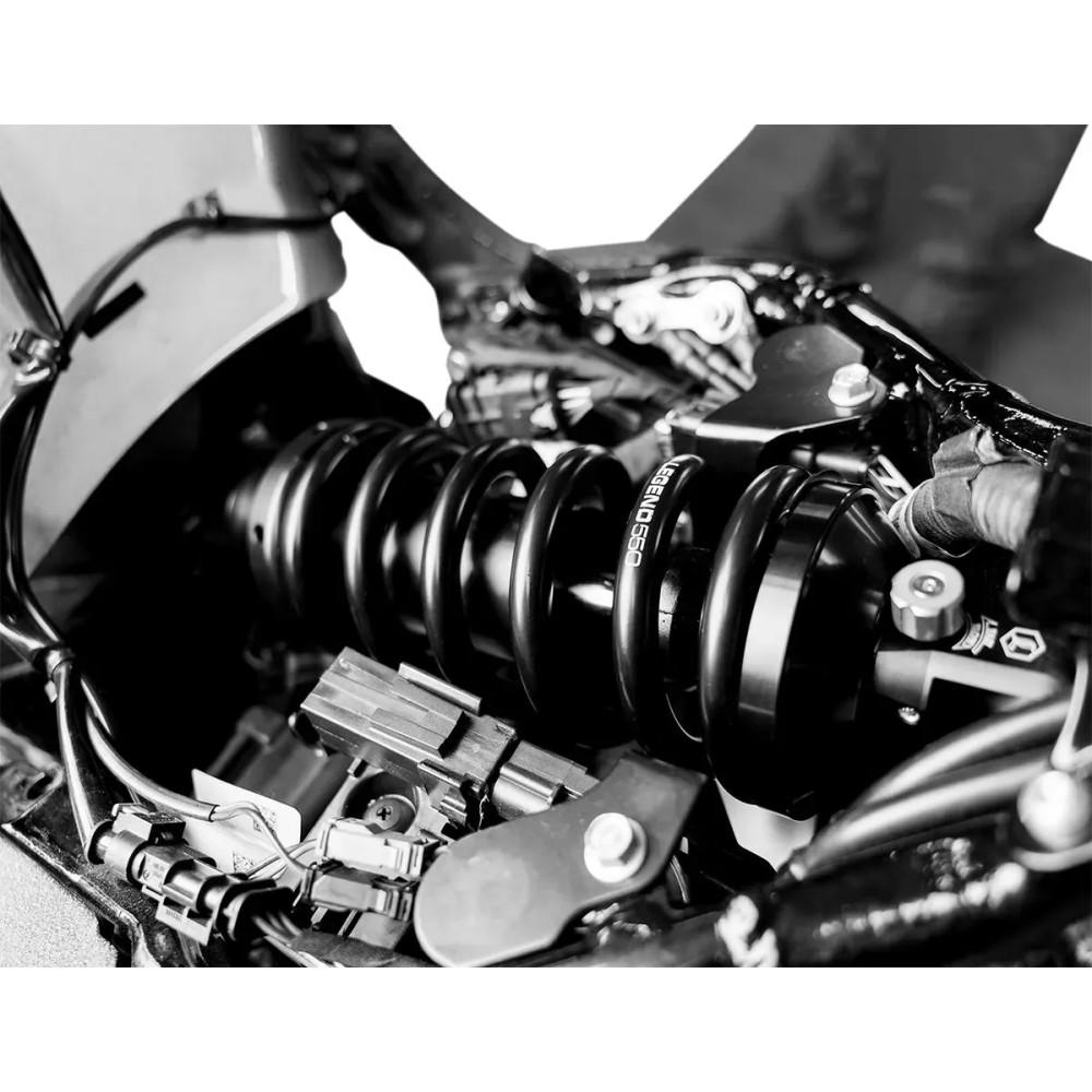 REVO-A suspensión de muelle ajustable para M-Eight Softail — 13 in (330.2 mm), de servicio pesado, negro anodizado