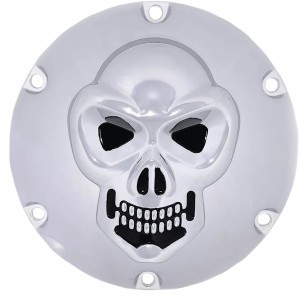 Tapa Derby Calavera 3-D Cromada — '06 Dyna '07–'18 Big Twin (excepto '16–'18 Dressers, '15 FLHTCUL/FLHTKL, '18 FLSB)