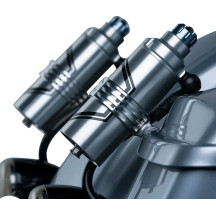 REVO ARC Billet Remote Reservoir External Mounts — fits '14+ FL Touring, anodized finish