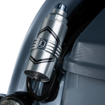 REVO ARC Billet Remote Reservoir External Mounts — fits '14+ FL Touring, anodized finish
