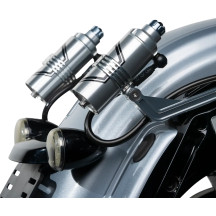 REVO ARC Billet Remote Reservoir External Mounts — fits '14+ FL Touring, anodized finish