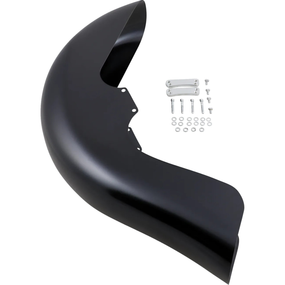 Benchmark Front Fender for Dresser — 6-1/2" wide, fits 26" wheel, raked frame, Black